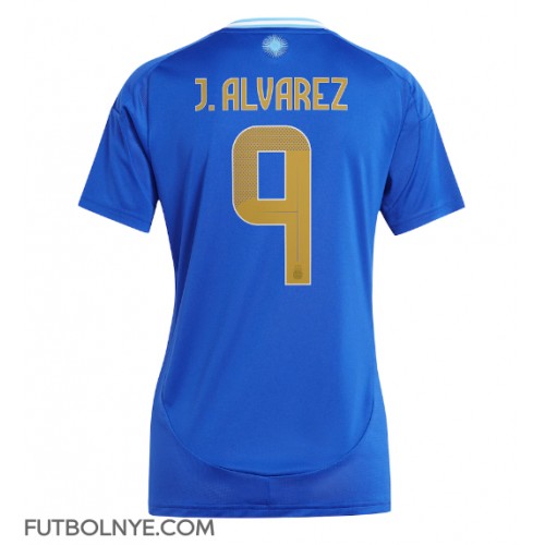 Camiseta Argentina Julian Alvarez #9 Visitante Equipación para mujer Copa America 2024 manga corta